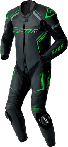 S1 D3O SUIT BLK/GRY/FLO GRN LEATHER 3X