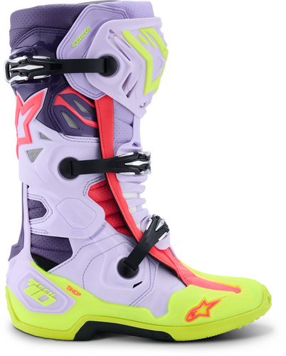 ALPINESTARS TECH 10 SUPERVENTED PURP/YLW FLUO/DIVA PINK 12