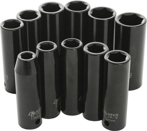 PERFORMANCE TOOL 1/2" Metric Impact Socket Set