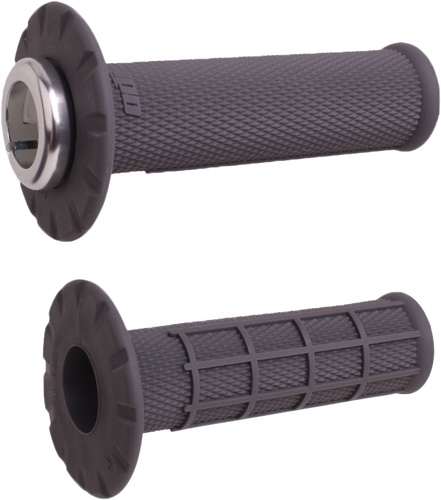 MICRO-X LOCK-ON GRIPS HALF-WAFFLE GRAPHITE/SILVER