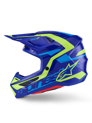 ALPINESTARS SM7 DEED HELMET BLUE/YLW FLUO GLOSSY 2X