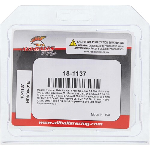 ALL BALLS MASTER CLYINDER REBUILD KIT BRAKE