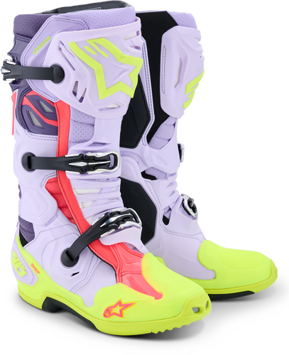 ALPINESTARS TECH 10 SUPERVENTED PURP/YLW FLUO/DIVA PINK 12