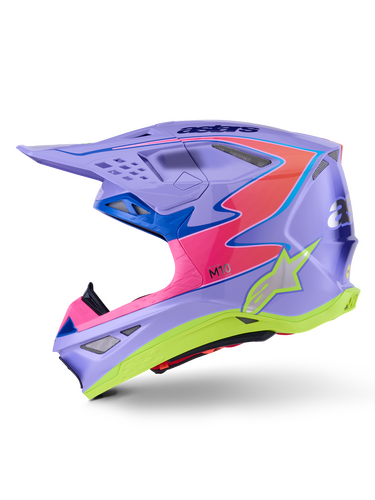 ALPINESTARS S-M10 JETT LAWRENCE R01 HELMET PURP/PNK FLUO/YLW FLUO GLS MD