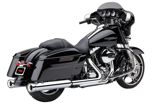 COBRA 4" NH SLIP-ONS CHROME INDIAN LEATHER BAG