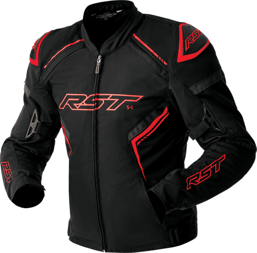 RST S1 D3O TEXTILE JACKET BLACK/GREY/RED MD