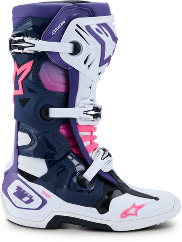 ALPINESTARS TECH 10 WHT/VIOLET/NVY BL/PNK FL 9