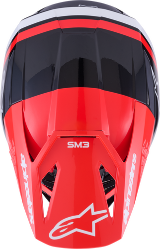 ALPINESTARS SM3 RADIUM HELMET BLK/RED FLUO/WHITE GLOSSY LG