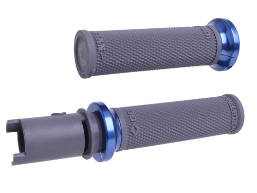 ODI LOCK-ON RUFFIAN GRIPS GRAPHITE/BLUE CVO `23-24