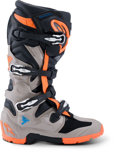 ALPINESTARS TECH 7 ENDURO BLK/WARM GRY/ORANGE FLUO 10