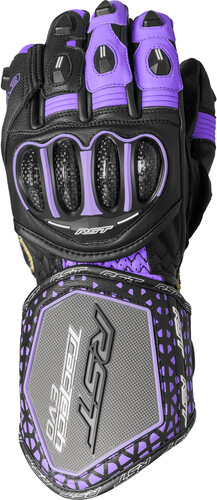 RST TRACTECH EVO 4 CE LADIES GLOVE BLACK/FUSHIA/GREY LEATHER MD