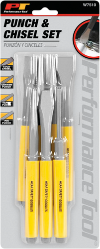 PERFORMANCE TOOL 7 PC PUNCH / CHISEL SET