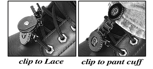 RYDER CLIPS CLIPS FOR LACED BOOTS BONES/SKULL