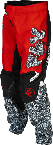 FLY RACING YOUTH KINETIC MUTANT PANTS RED/WHITE/BLACK SZ 20