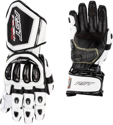 RST TRACTECH EVO 4 CE LADIES GLOVE WHITE/BLACK LEATHER LG