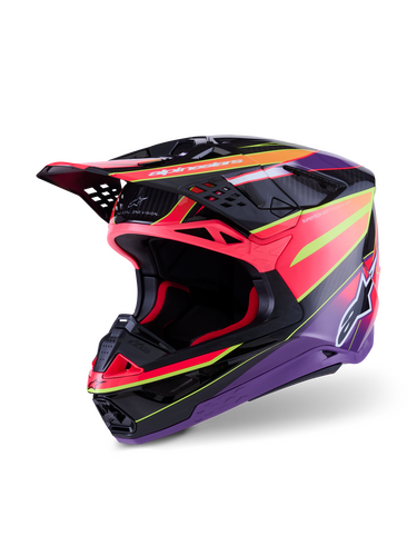 ALPINESTARS SUPERTECH S-M10 ERA HELMET PNK/VIOLET/YLW FLUO GLOSSY MD