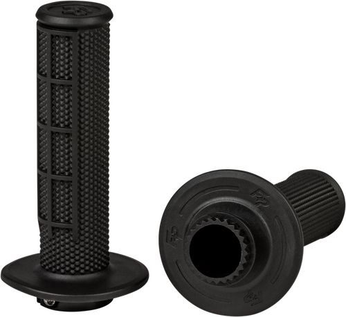 FIRE POWER CONTROL MX LOCK-ON GRIPS BLACK - HALF WAFFLE