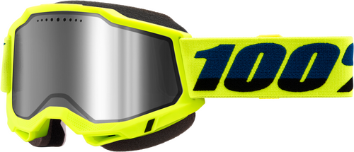 ACCURI 2 SNOWMOBILE GOGGLE NEON YLW W/ SLVR MIRROR LENS