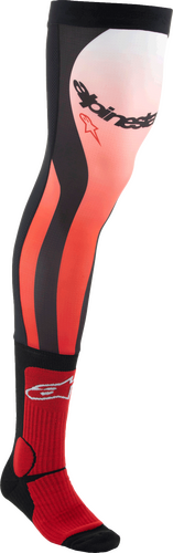 KNEE BRACE SOCKS BRIGHT RED/WHITE LG/2X