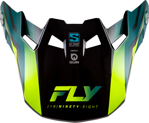 FLY RACING FORMULA S CARBON BYTE VISOR BLACK CARBON/TEAL/LIME YL/SM