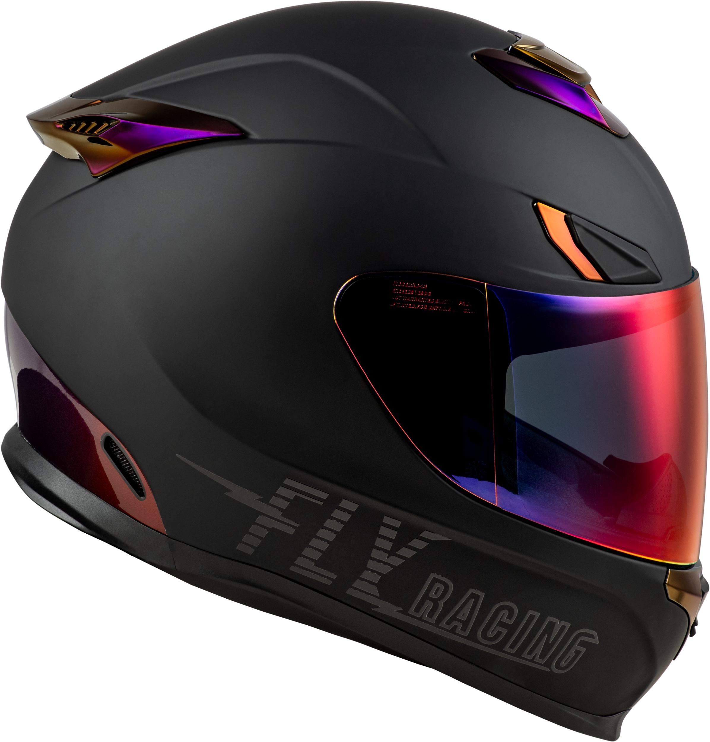 Fly Racing Sentinel Recon Helmet Matte Black/Purple Chrome X Helmets