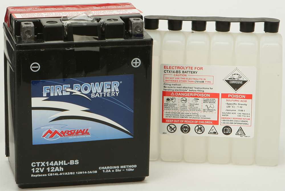 MARSHALLS BATTERY MAINT FREE CTX14 AHL-B S FIRE POWER - View 1