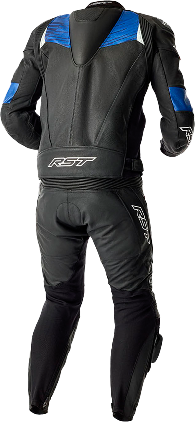 RST 103635BLU-50 Tractech Evo D3o Leather Motorcycle Jacket, Black/Blue, Size 3X