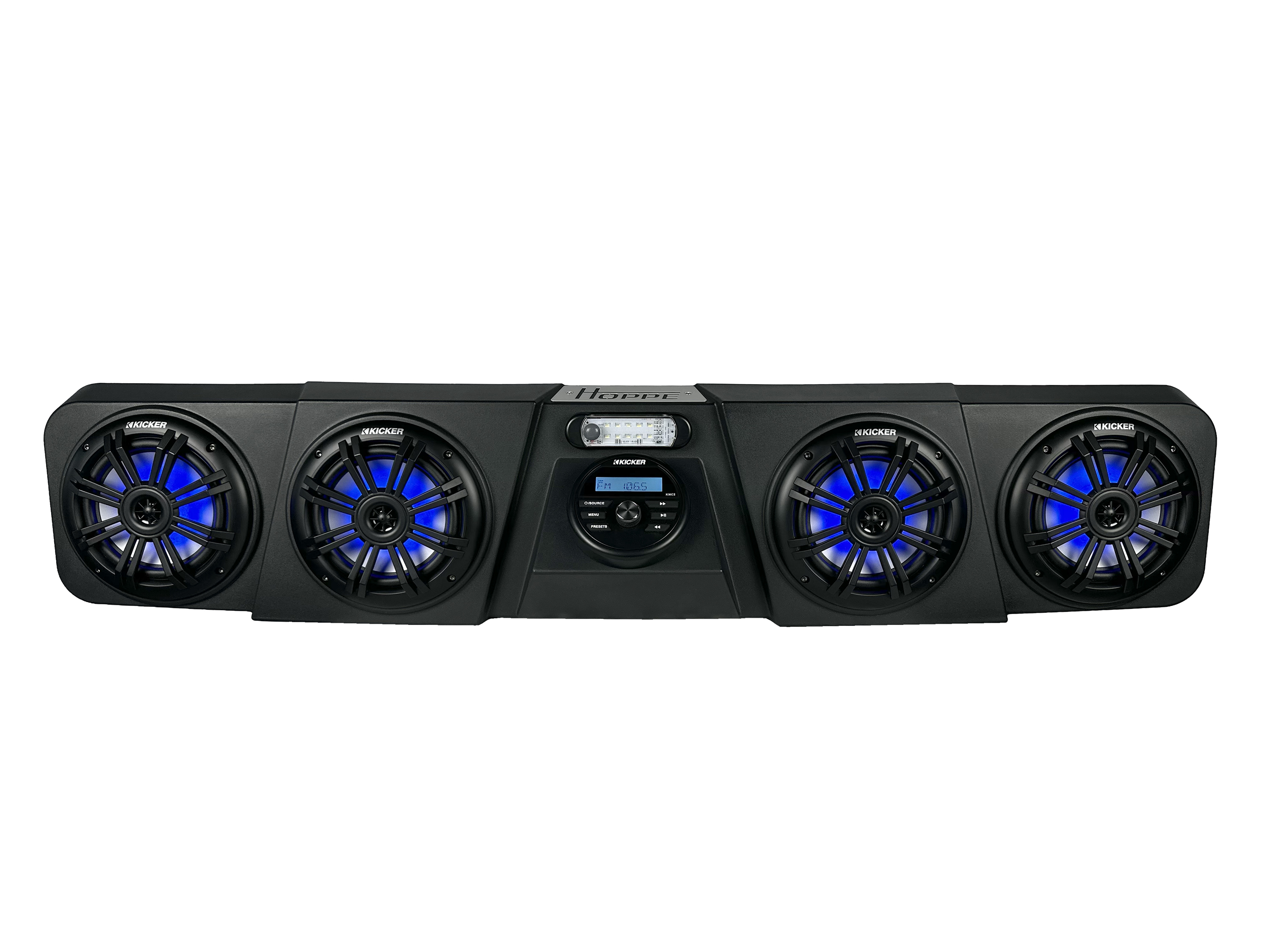 HOPPE HPEL-1002 Mini RGB Marine Speakers with Kicker KMC2 Receiver and 200W Power