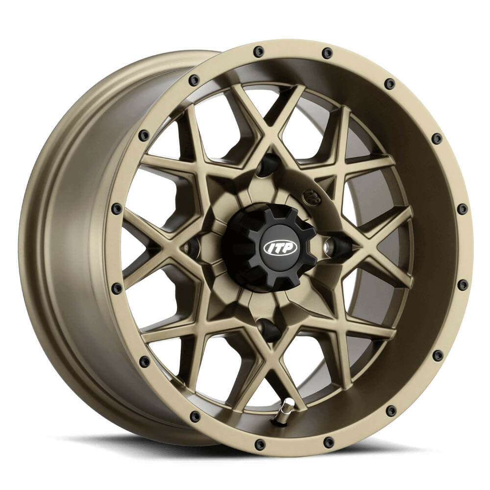 ITP Hurricane Bronze 14x7 4/137 4+3 Wheel with Rock Armor Edge - Fitment for ATVs and UTVs