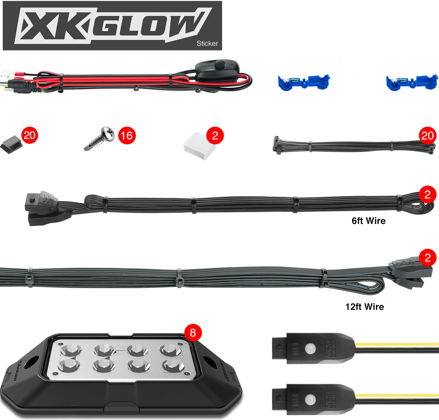XK GLOW RGB LED Rock XKChrome Light Kit - View 1