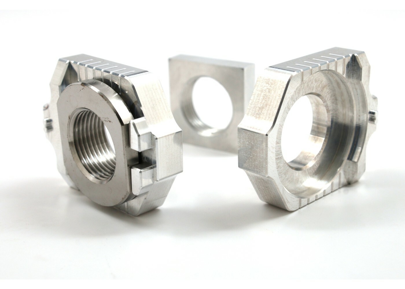 WORKS AXLE BLOCKS ELITE KTM/HUS SILVER - View 1