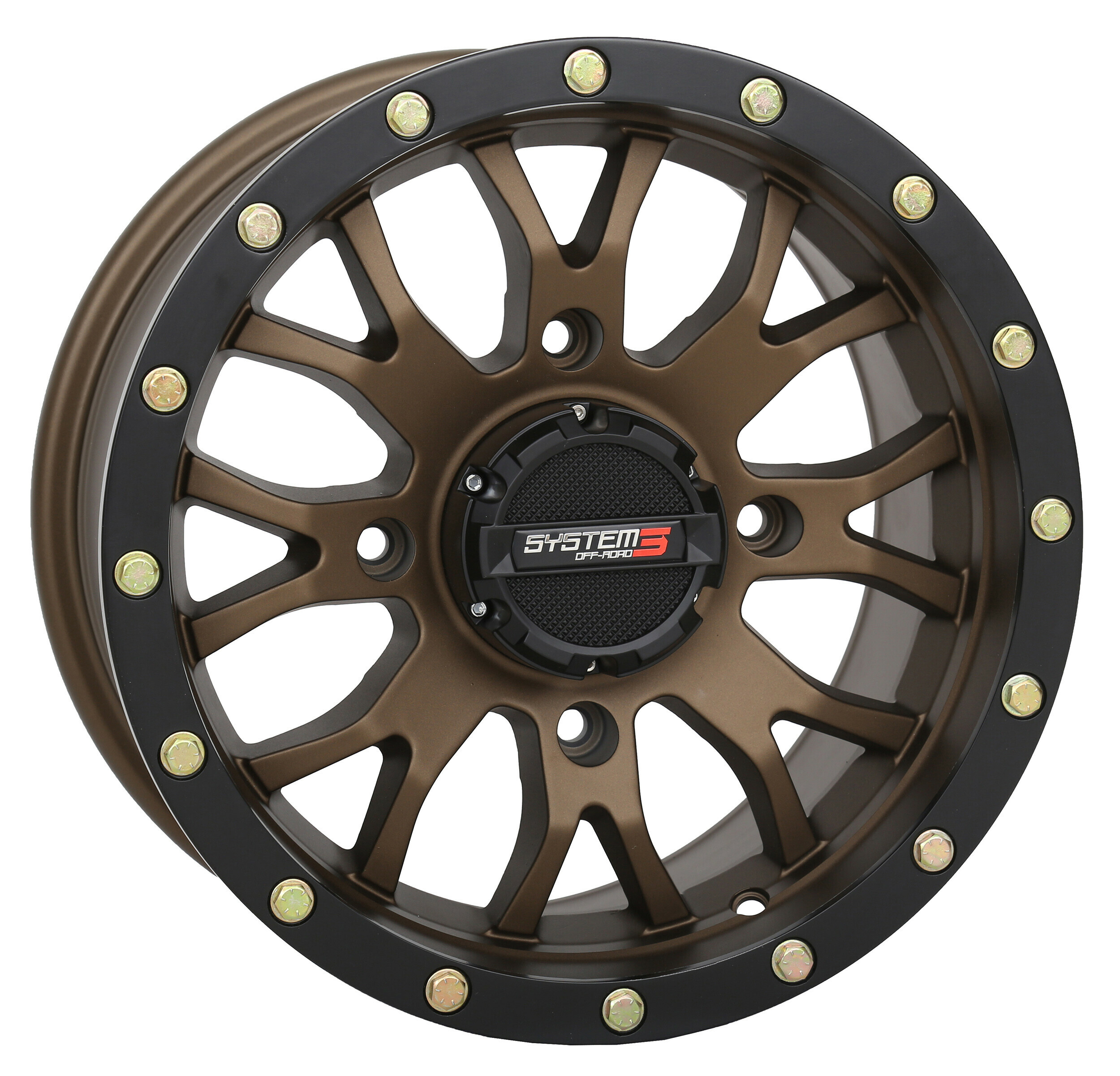 SYSTEM 3 St3 Wheel 20x7 4+2.5 (+10mm) 4/156 Matte Bronze/Black – Fits Polaris RZR