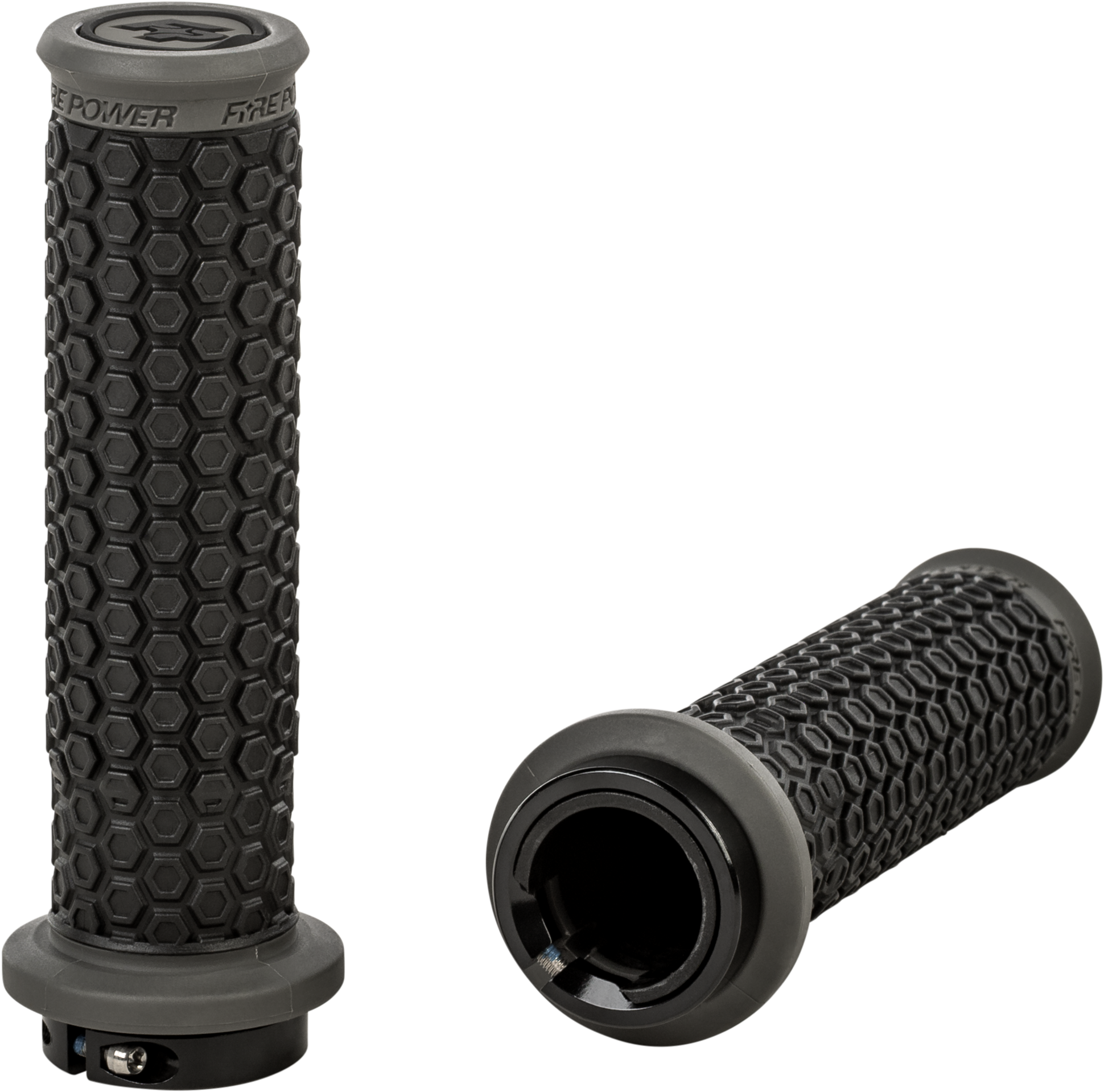 FIRE POWER PILOT ATV LOCK-ON GRIPS BLACK/GRAY - View 1