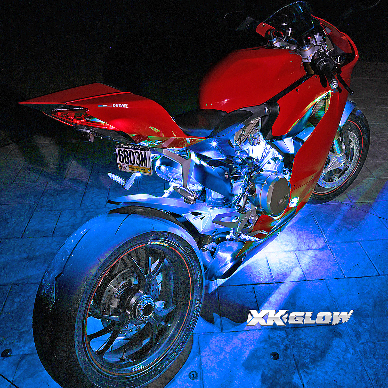 Multi-color Motorcycle LED Accent Light Kit w/Remote Key Fob