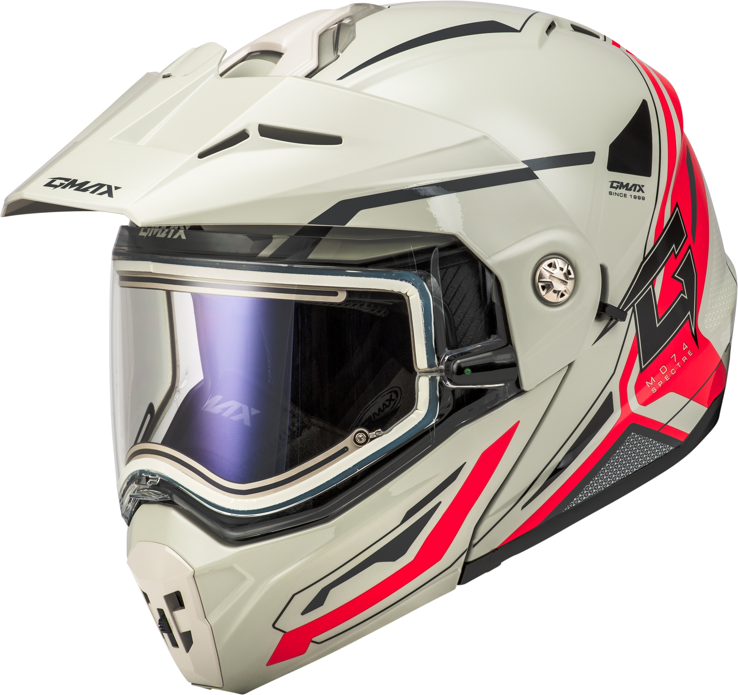 Gmax MD-74S Modular Electric Shield Snowmobile Helmet Anti-Fog lens For Winter - Picture 32 of 37