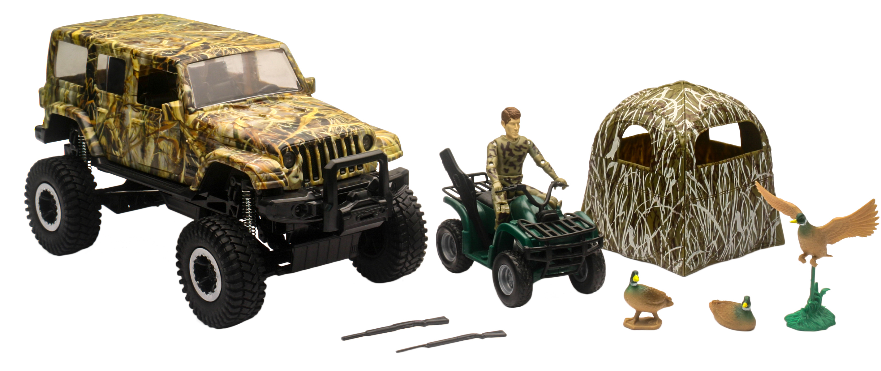 NEW-RAY Jeep Wrangler Hunting Replica Set - View 1