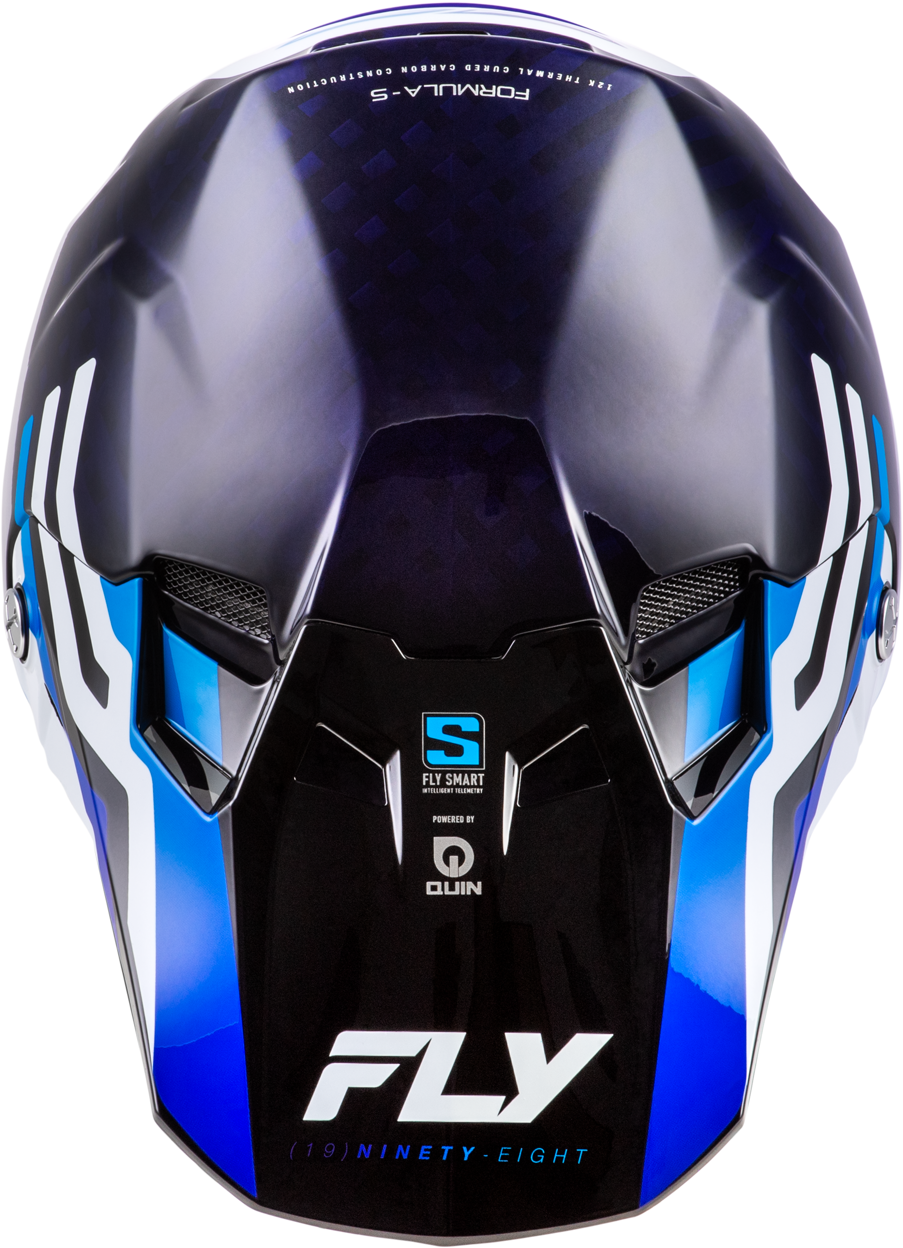 73-4452M FLY RACING Formula S Carbon Byte Helmet Blue Carbon/White, MD/LG
