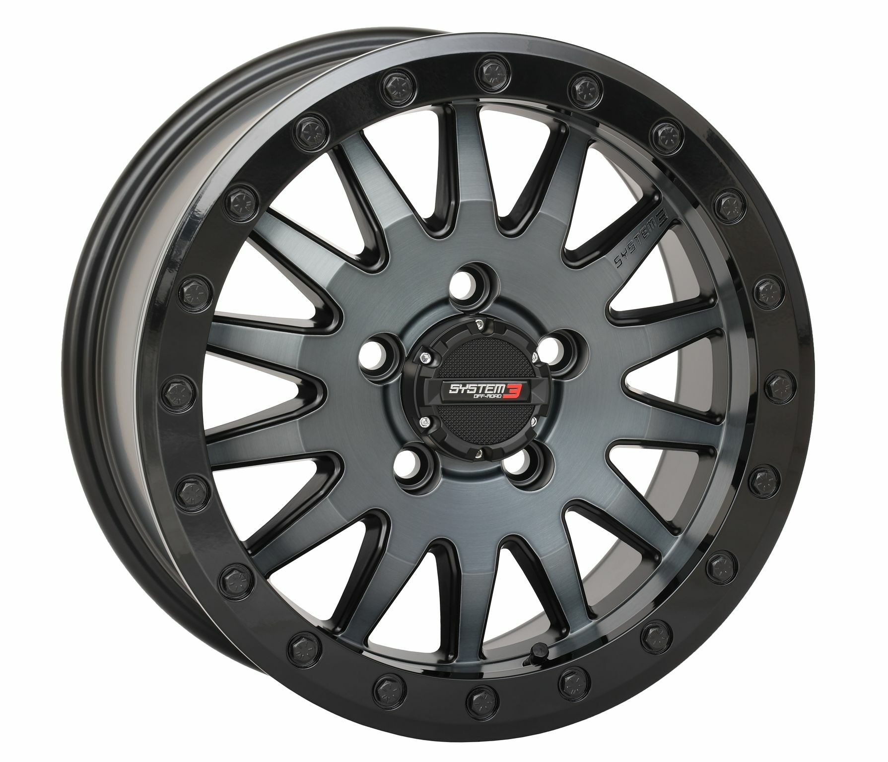 SYSTEM 3 15S3-8644 Sb8 Wheel 15x7 5+2 Offset Matte Brushed Grey – Fits Polaris RZR Pro R & Turbo R Models