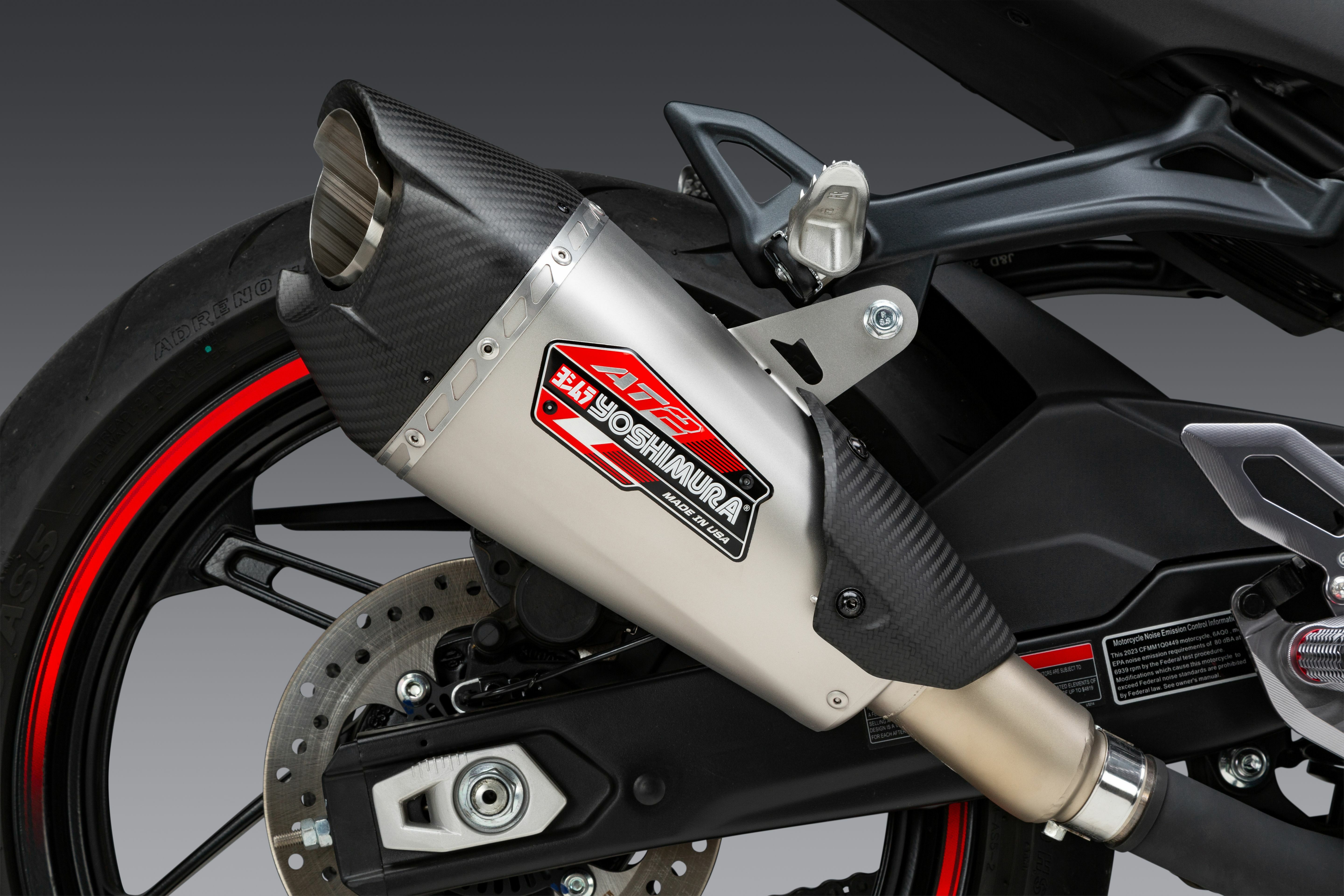 YOSHIMURA EXHAUST AT2 SLIPON STAINLESS / CARBON CF MOTO 2023-26 450NK 450SS