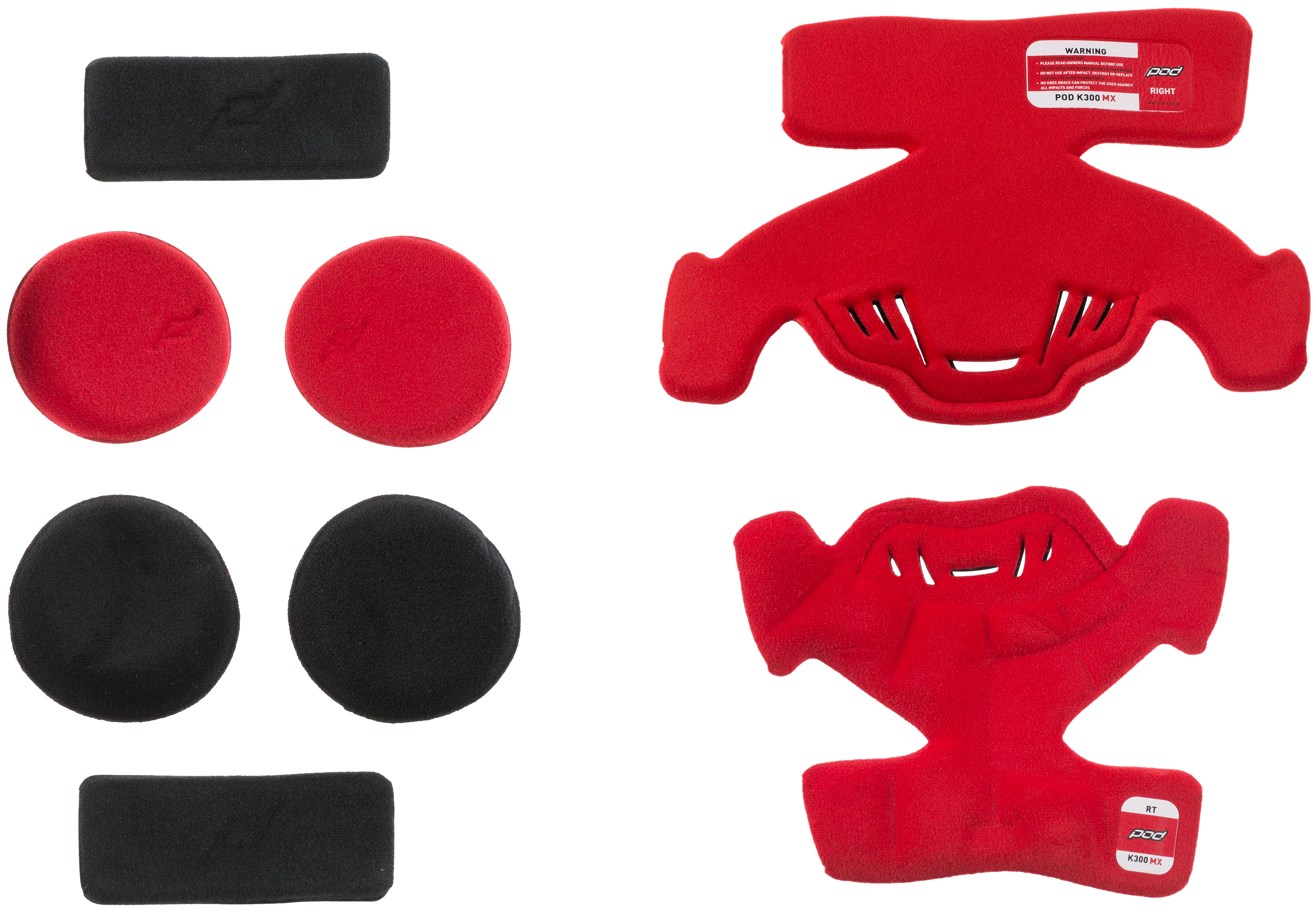 POD K300 Knee Brace Pad Set (Right) - View 1