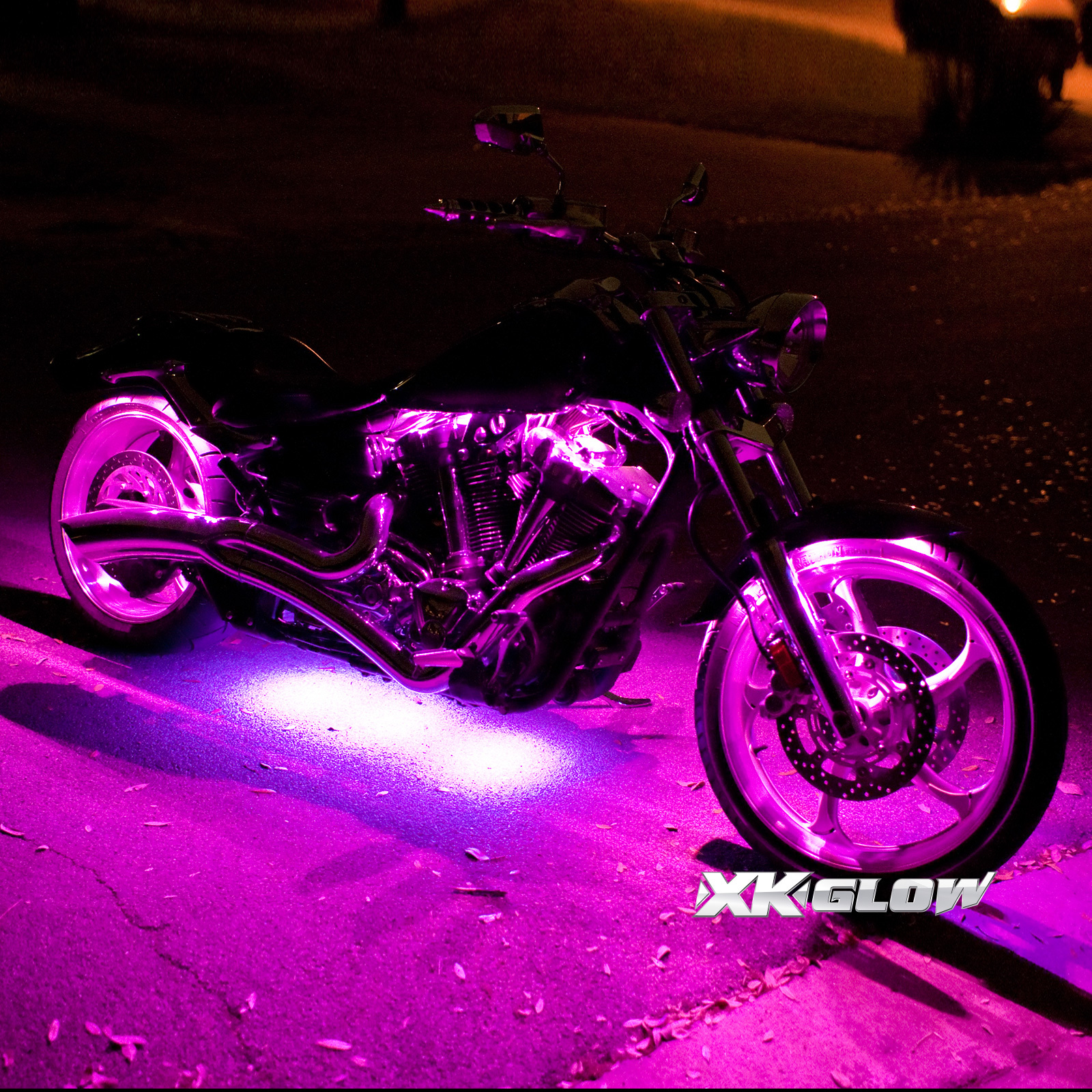Multi-color Motorcycle LED Accent Light Kit w/Remote Key Fob