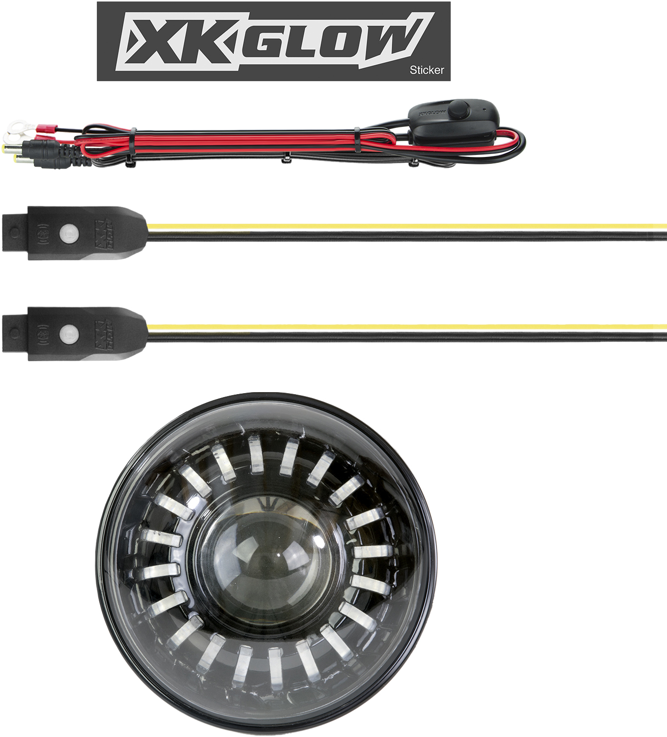 XK GLOW 7" XKChrome RGB Headlight - View 1