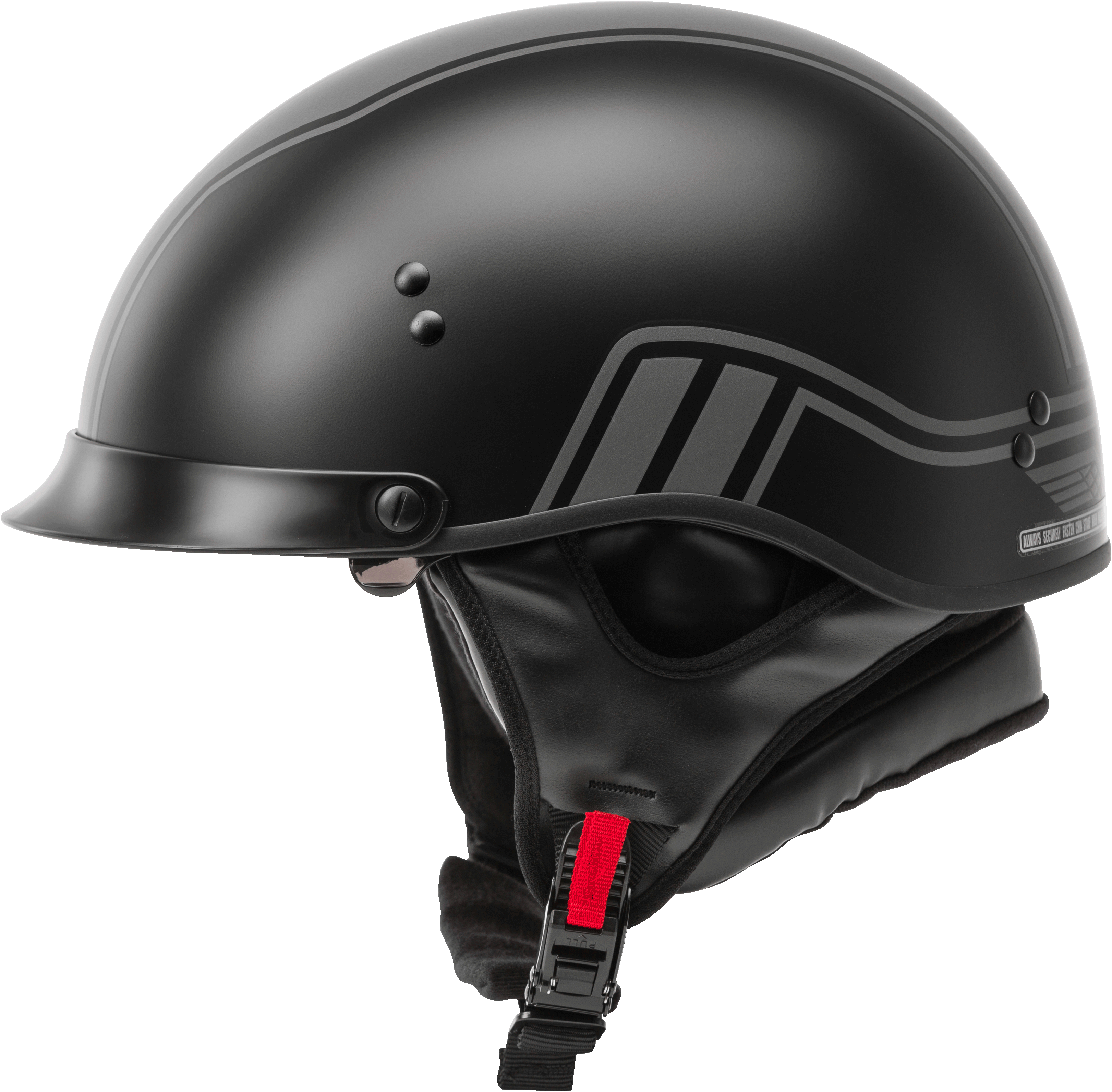GMAX HH-65 Full Dressed Motorcycle Street Half Helemet (Matte Black/Silver,