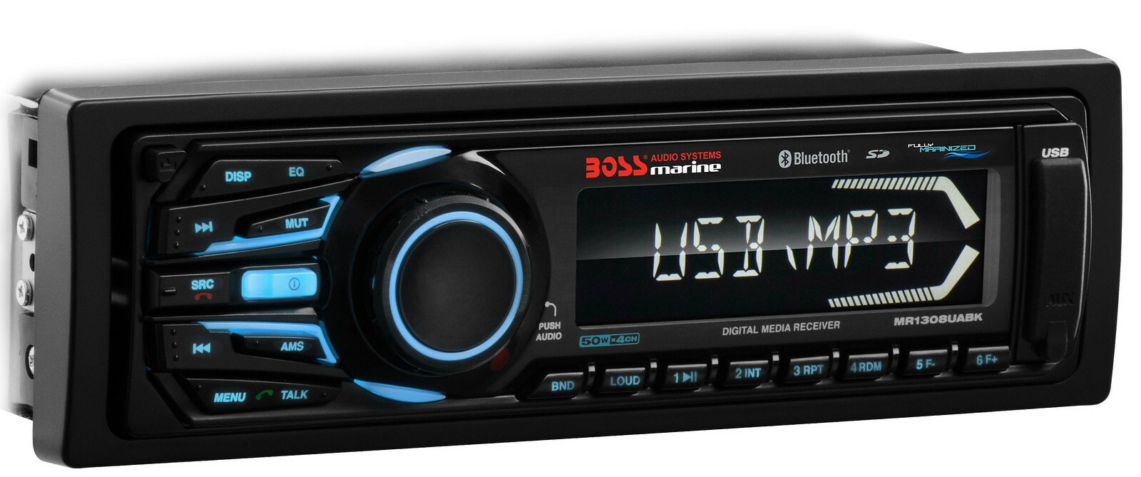 Boss Audio MR1308UABK Bluetooth AM FM Multimedia Receiver USB SD Universal