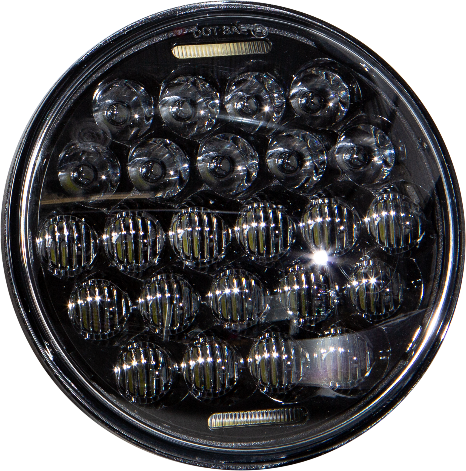 HARDDRIVE LED HEADLIGHT 5.75" 75W BLACK 3500/2000 LUMENS - View 1