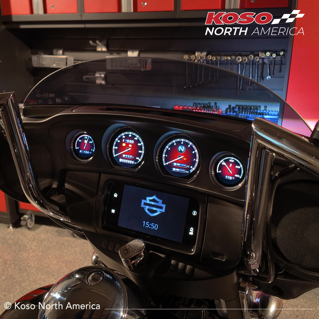 Koso HD-03X TFT 4-Piece Gauge Kit Harley Touring 2014-2023
