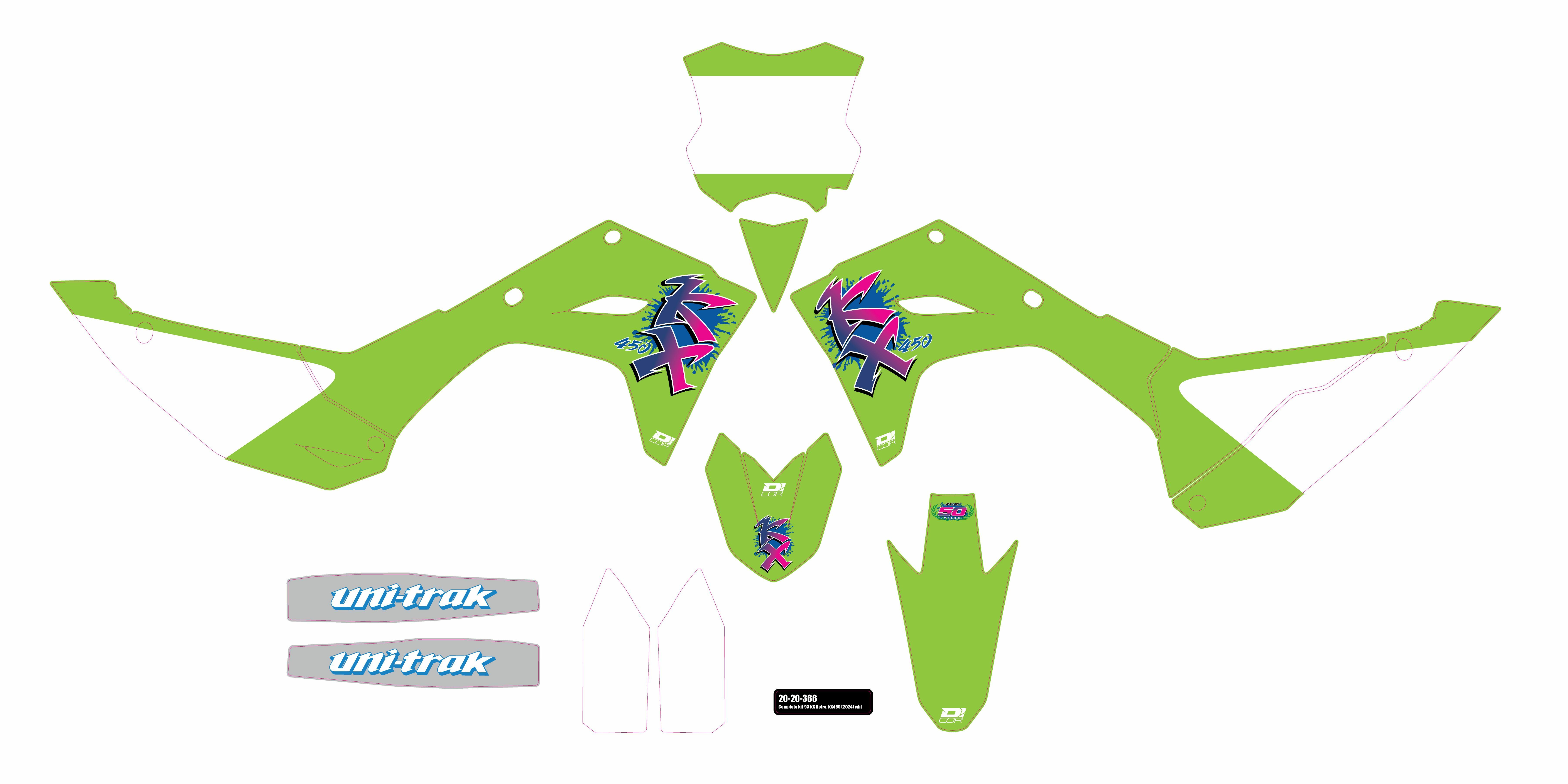 D-COR Retro Kawasaki Graphic Kit - View 1