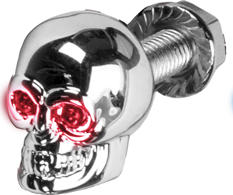 HARDDRIVE Lighted Skull License Plate Screw - View 1