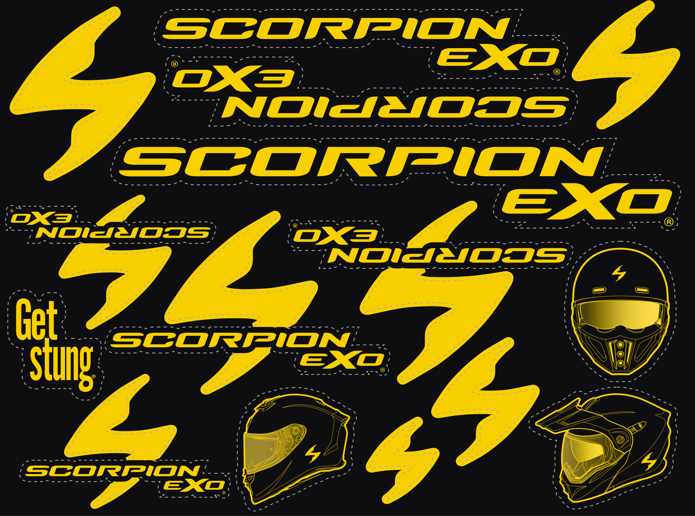 SCORPION EXO Sticker Sheet 2022 - View 1