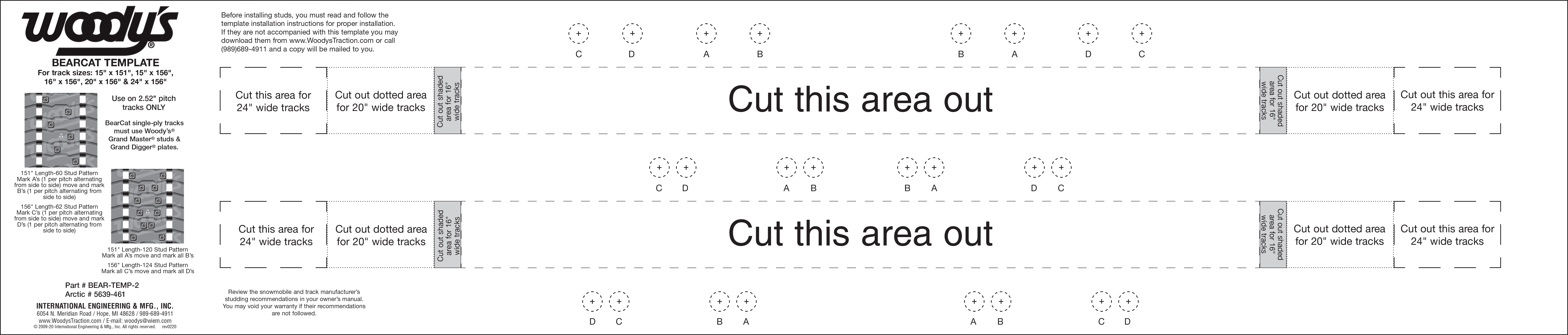 2.52" Pitch Stud Template